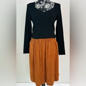 Soft caramel brown faux suede skirt